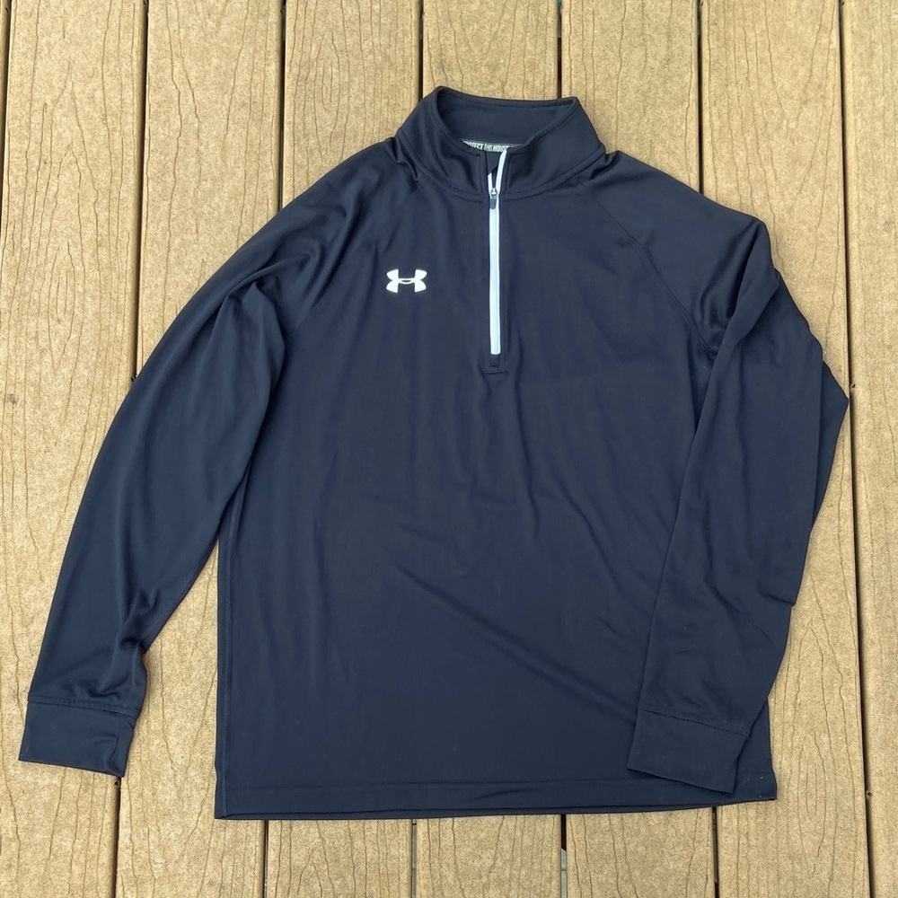 Under Armour Men's Black Heatgear Quarter Zip Lightweight Jacket